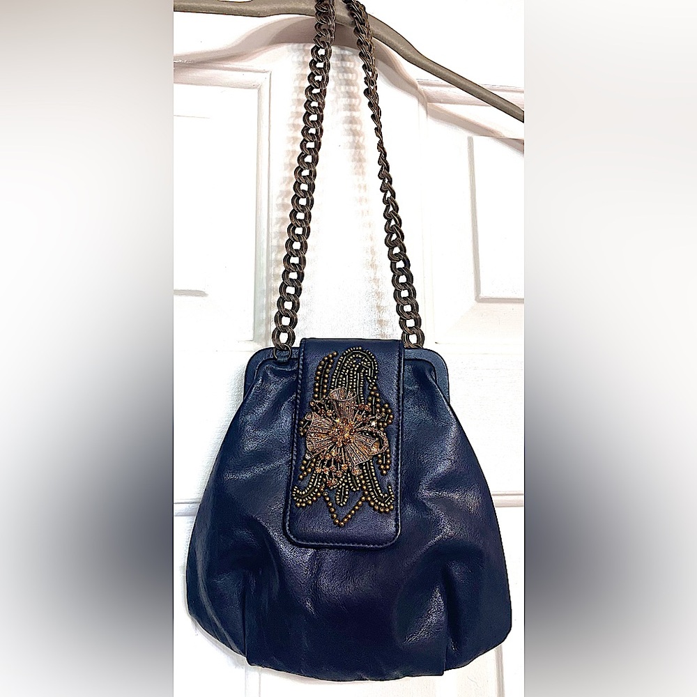 Elegant Blue Beaded Women's Bag